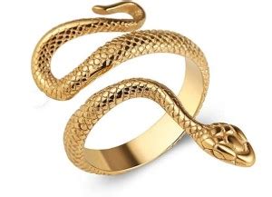 PS Creation Snake Ring Golden, Serpent Ring, Adjustable Snake ring ...