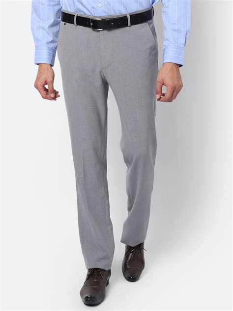 Men's Formal Flat front Grey Trousers – Cantabil