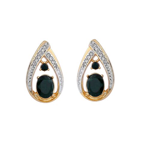 Drop-Shaped Emerald Pendant Set with Gold Plating – Estele