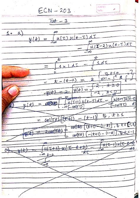 Tut 3 soln - notes - ECN 203 , 3 1. a) 8 y(t) 8 8 t t 1dT 2 0 atco 2 2 ...