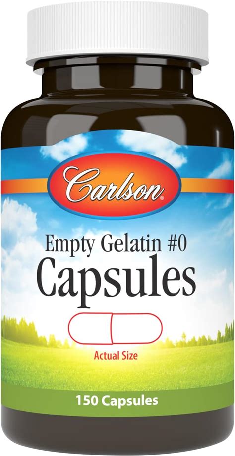 Buy Carlson - Empty Gelatin #1 Capsules, Size #0, Empty Gelatin ...