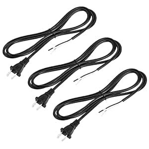 Buy uxcell US Plug Lamp Wire, SVT 18AWG Power Cord 1.8M Black, UL ...