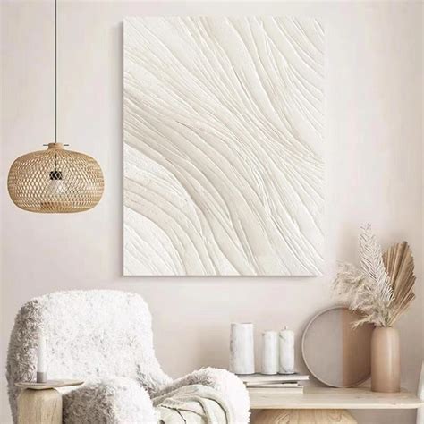 White Plaster Art on Canvas White Textured Canvas Art White Canvas Wall ...
