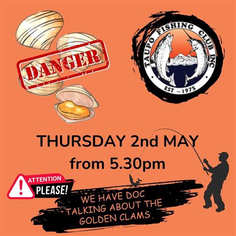 Golden Clam talk with Doc, Taupo Fishing Club, 2 May 2024 | AllEvents
