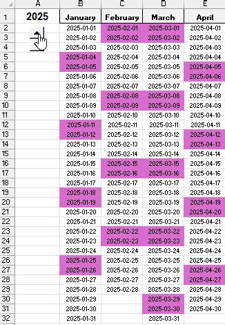 How to Color Weekends in Excel 的图像结果