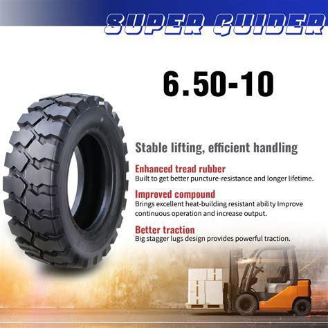 SUPERGUIDER HD 6.50-10 /12TT Forklift Tire W/Tube Flap 6.50x10 -12028 ...