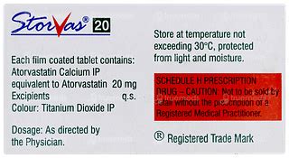 Storvas 20 Tablet – Cholesterol & Triglycerides