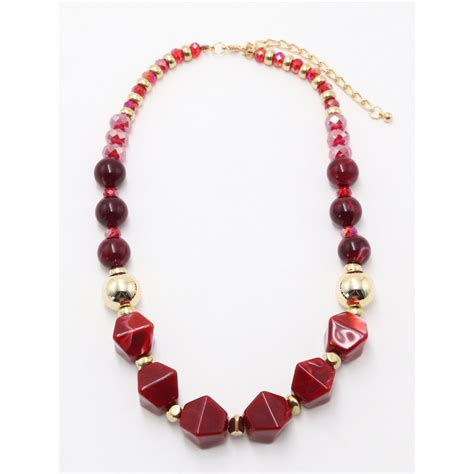 Buy Odette Red Peculiar Bead Necklace Online