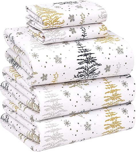 Amazon.com: RUVANTI Flannel Sheets Split King Size - 100% Cotton Double ...