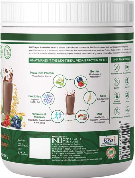 Buy INLIFE VEGAN PLANT BASED PROTEIN POWDER MEAL REPLACEMENT SHAKE ...