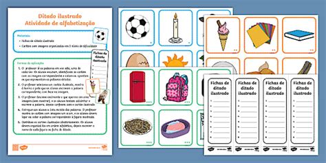 Ditado ilustrado - Atividade de alfabetização