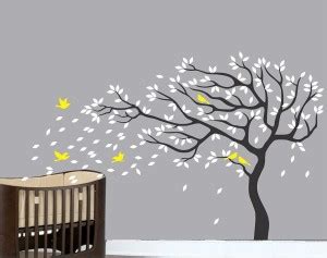 Asmi Collections 210 cm Big Beautiful Black Tree White Leaves Yellow ...