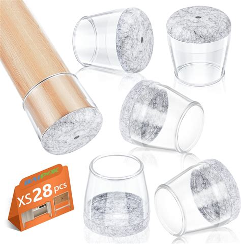 28Pcs X-Small Square Chair Leg Floor Protectors, Chair Sliders Chair ...