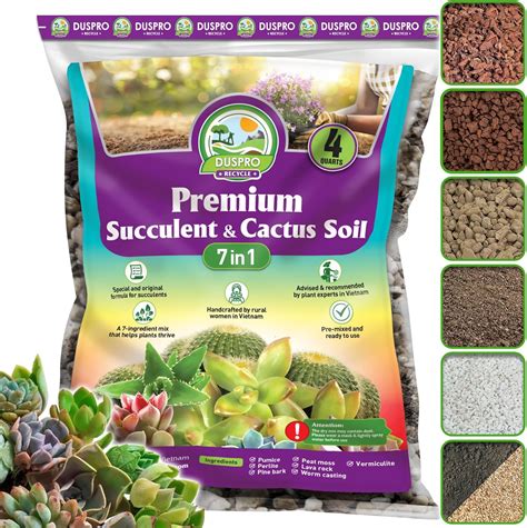 Amazon.com : DUSPRO Succulents Soil Potting Mix – 7 in 1 Ingredients ...