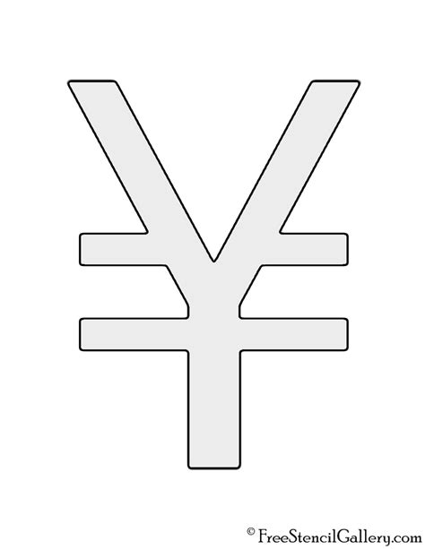 Japanese Yen Symbol Stencil | Free Stencil Gallery
