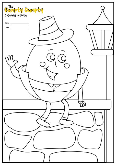 Humpty Dumpty Colouring Page Printable