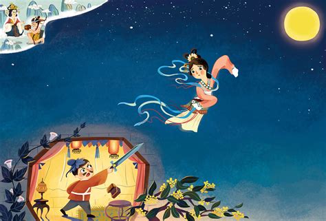 童话故事之嫦娥奔月|插画|儿童插画|LPH小鱼 - 原创作品 - 站酷 (ZCOOL)