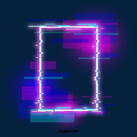 الحدود النيون الأرجواني الخاطئ, التصوير المجسم, خلل, تأثير المصباح PNG ...