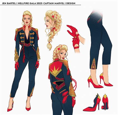 Captain Marvel - Hellfire Gala 2023 - by Jen Bartel