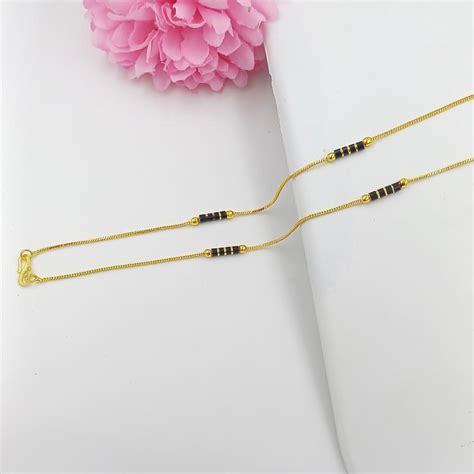 Gold Plated Brass Beads Hand Mangalsutra for Women, Gold Plated, No Ge