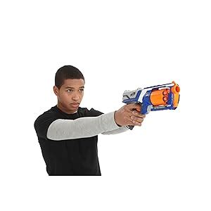 Nerf N-Strike Elite Strongarm Toy Blaster with Rotating Barrel, Slam ...