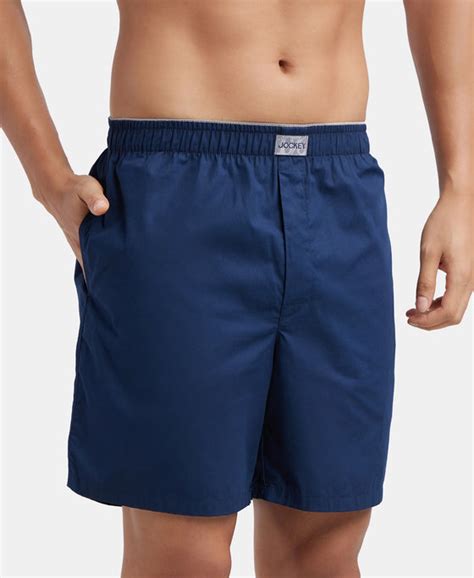 Buy Super Combed Mercerized Cotton Woven Fabric Boxer Shorts- Navy MC10 ...