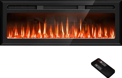 Buy Sixfivsevn 50 Inch Mirrored Electric Fireplace, Recessed & Wall ...