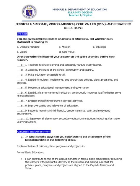 Image result for Tip Module 5 Answer Key