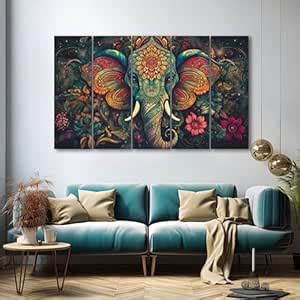 The Castle Decor Gentle Majesty Elephant Head Floating painting with ...