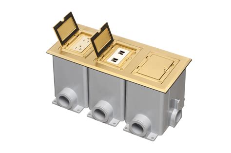 ARLINGTON FLBC8530MB BRASS THREE GANG FLOOR | Gordon Electric Supply, Inc.