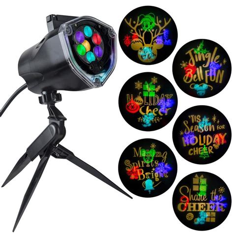 Gemmy Lightshow Projection Multi-function Led Multi-design Christmas Indoor/Outdoor Stake Light ...