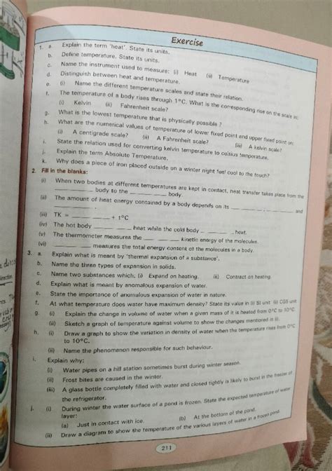 a. Explain the term 'heat'. State its units. b. Define temperature. State..