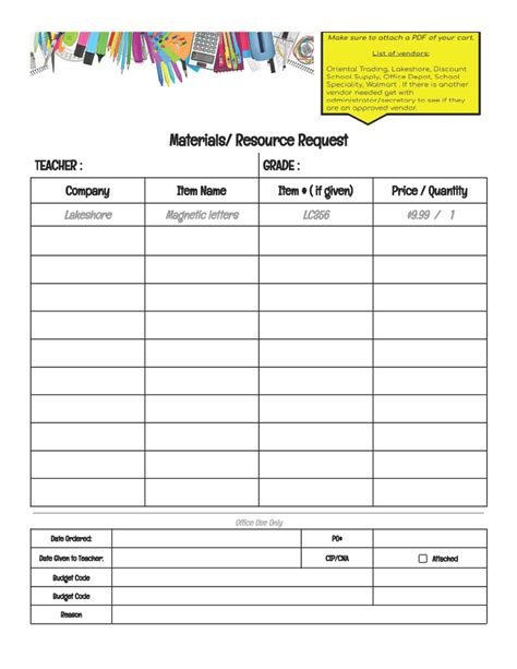 Image result for Material Request Form