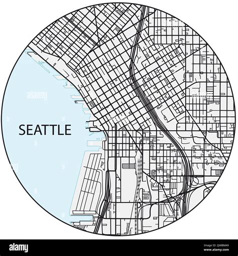 Seattle city map hi-res stock photography and images - Alamy