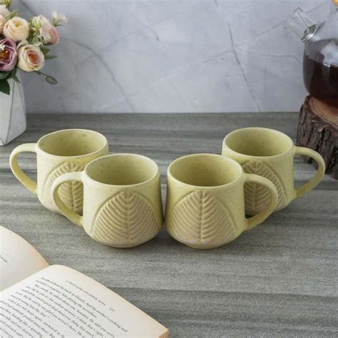 Buy Feuille Lime Mug (200 ML) - Set Of Four Online in India | Vaaree