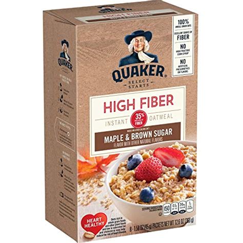 Quaker High Fiber Instant Oatmeal - Maple & Brown Sugar (2 Pack ...