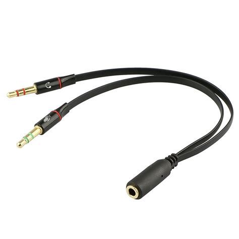 2pack 3.5mm Female to 2 Male Headset Y Splitter Gold Plated Headset ...