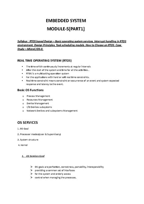 ES M5 PART 1 - module 5 part 1 - EMBEDDED SYSTEM MODULE-5[PART1 ...