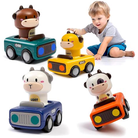 Kidology Press & Go Friction-Powered Cars for Toddlers – Animal Mini ...