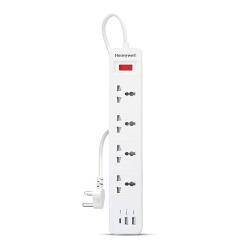 Honeywell 4 Outlet Extension Board with Master Switch, 6 Amps, 250V ...