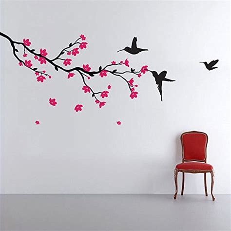 Decals Design 'Humming Birds and Blossoms' Wall Sticker (PVC Vinyl, 50 ...