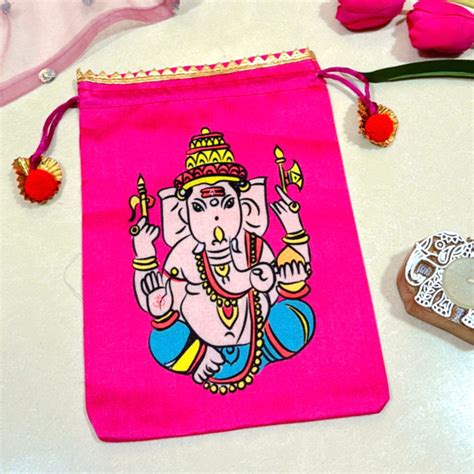 Ganpati Potli Bag pack of 10 – Royal Entice