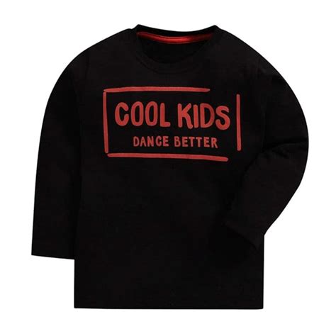 Buy Hopscotch Boys Cotton Text Printed Full Sleeves T-Shirt in Black ...