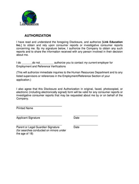 Fillable Online authorization - Link Education Fax Email Print - pdfFiller