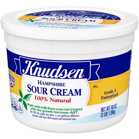Knudsen Hampshire 100% Natural Sour Cream, 48 oz Tub 48 oz | Shipt