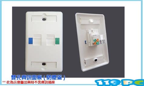 雙孔資訊面板 蓋板 飾板 Cat.5e Cat 防塵蓋 適用 資訊座 大同 另有 單孔【119PC電腦維修站】彰師大附近 | Yahoo拍賣
