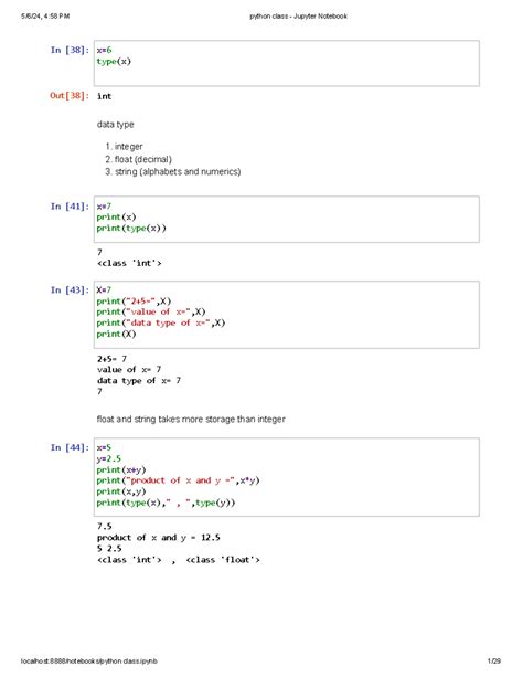 2 python - In [38]: data type 1. integer 2. float (decimal) 3. string ...
