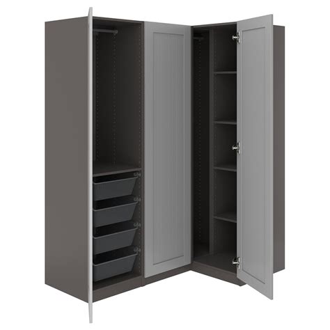 PAX / GULLABERG corner wardrobe, dark grey/grey, 161/111x201 cm (631/4 ...