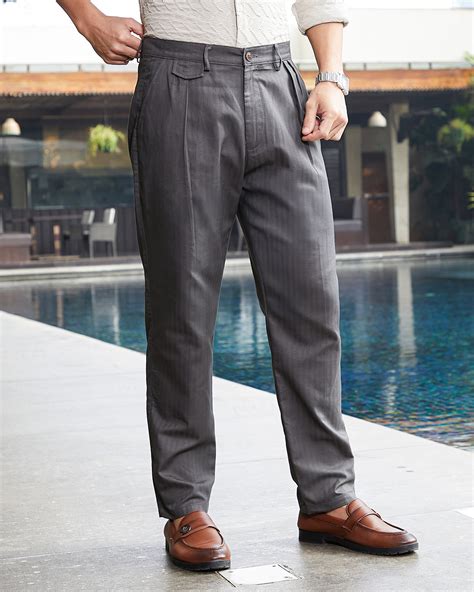 Buy Men's Ash Grey Striped Pants Online in India at Bewakoof