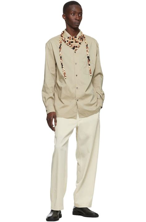 Lemaire Wood Pearl Bandana Necklace - Multi | Garmentory